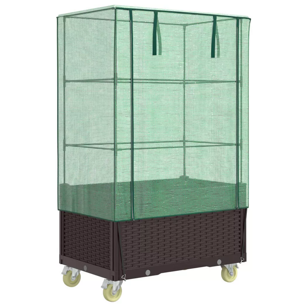 VidaXL - letto rialzato Polipropilene, One Size, Marrone