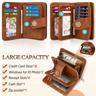 Only-bags.store Portafoglio Vintage Grande Capacità in Pelle PU  