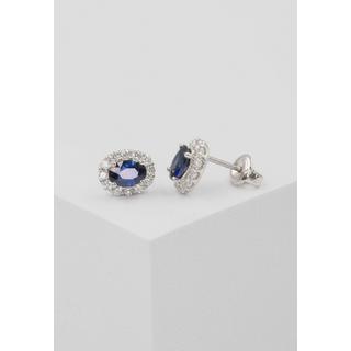 MUAU Schmuck  Ohrringe Weissgold 750 Saphir 1.09ct. Brillanten 0.45ct. 10mm 