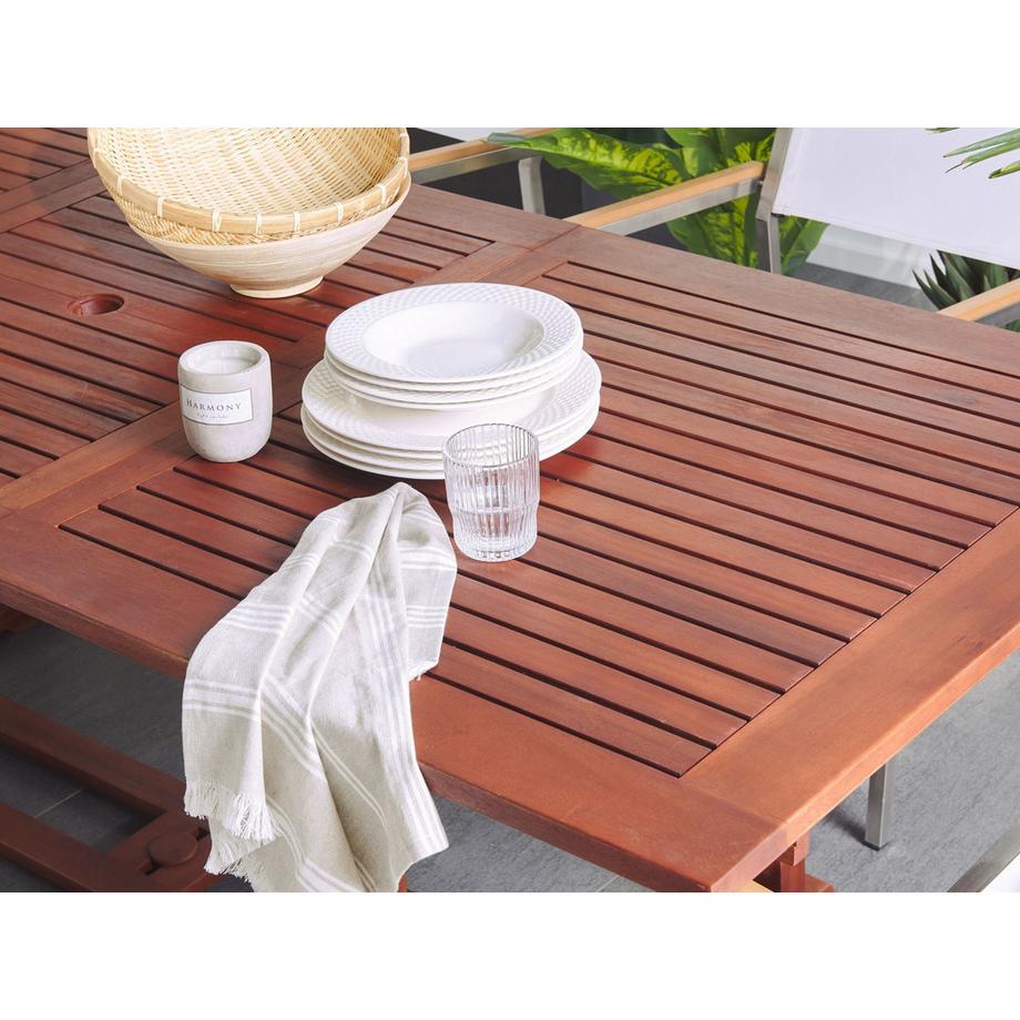 Beliani Ausziehbarer Gartentisch aus Akazienholz Klassisch TOSCANA  