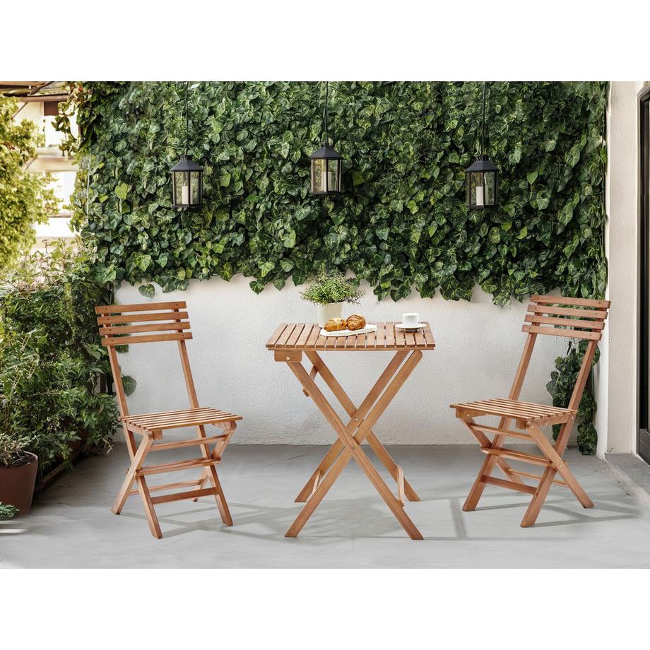 Beliani Set bistrot en Legno d'acacia certificato FSC® Rustico SOLAROLO  