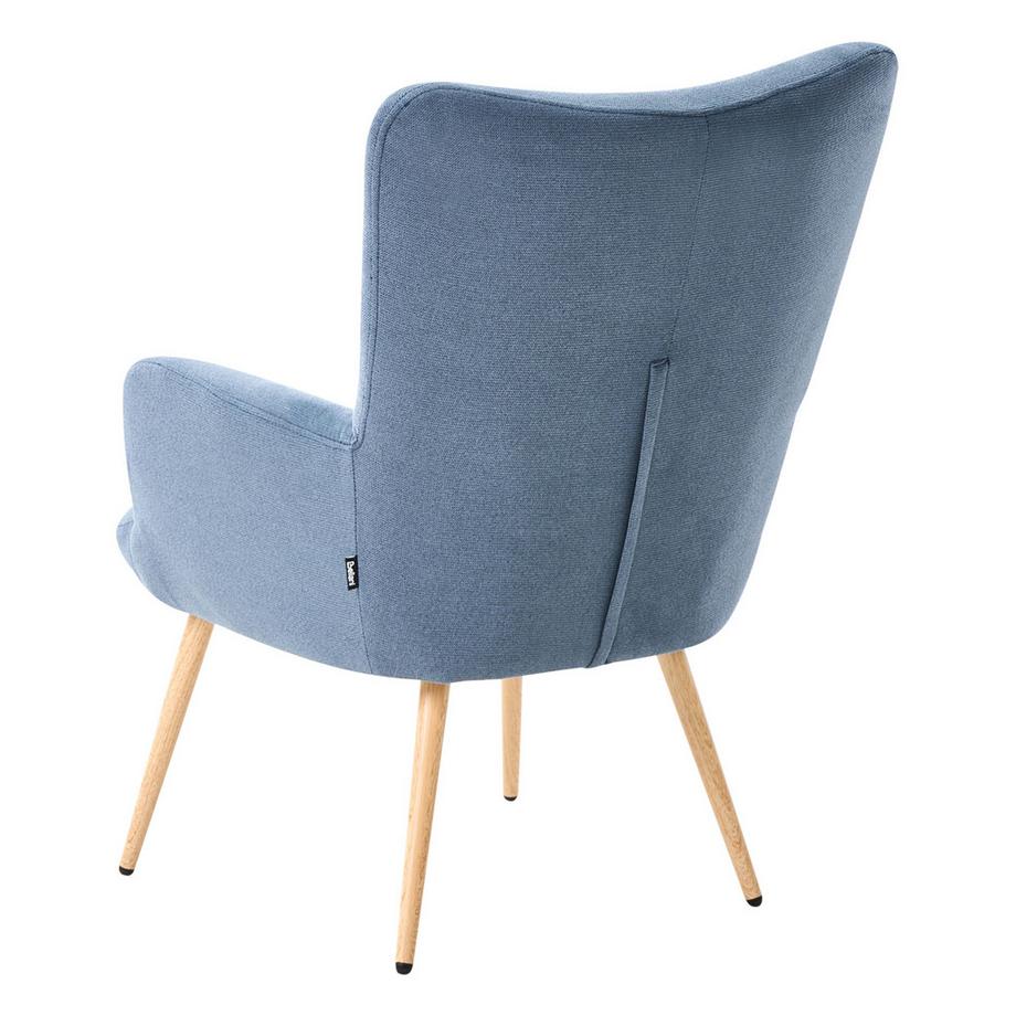 Beliani Fauteuil à oreilles en Velours Rétro VEJLE  