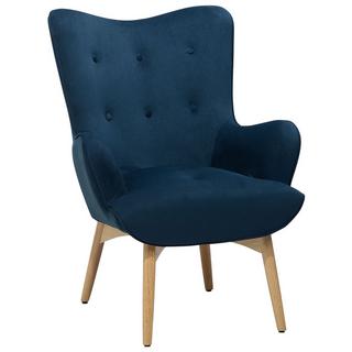 Beliani Fauteuil en Velours Rétro VEJLE  