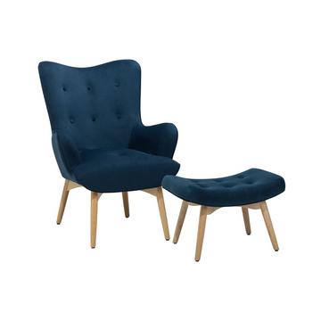Fauteuil à oreilles en Velours Rétro VEJLE