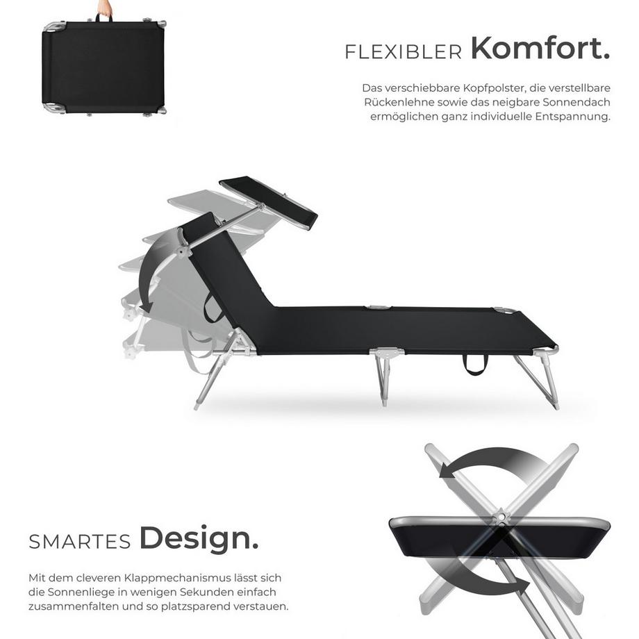 Tectake Lot de 2 transats de jardin en acier CHLOÉ pliable  