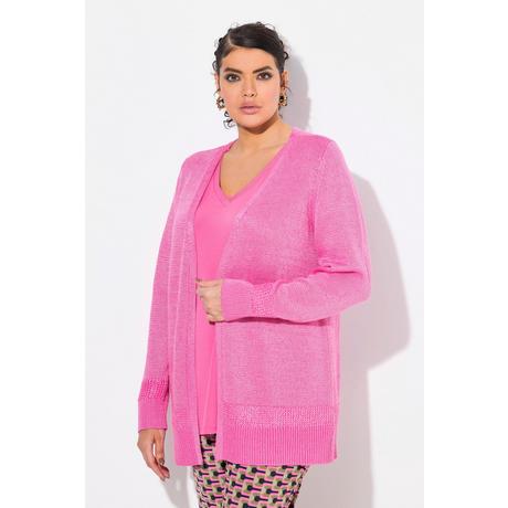 Ulla Popken Cardigan Scollo a V Aperto Maniche Lunghe  