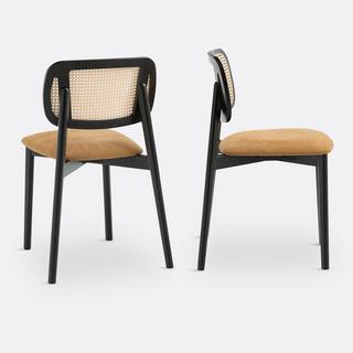 La Redoute Intérieurs Lot de 2 chaises hêtre et cannage  