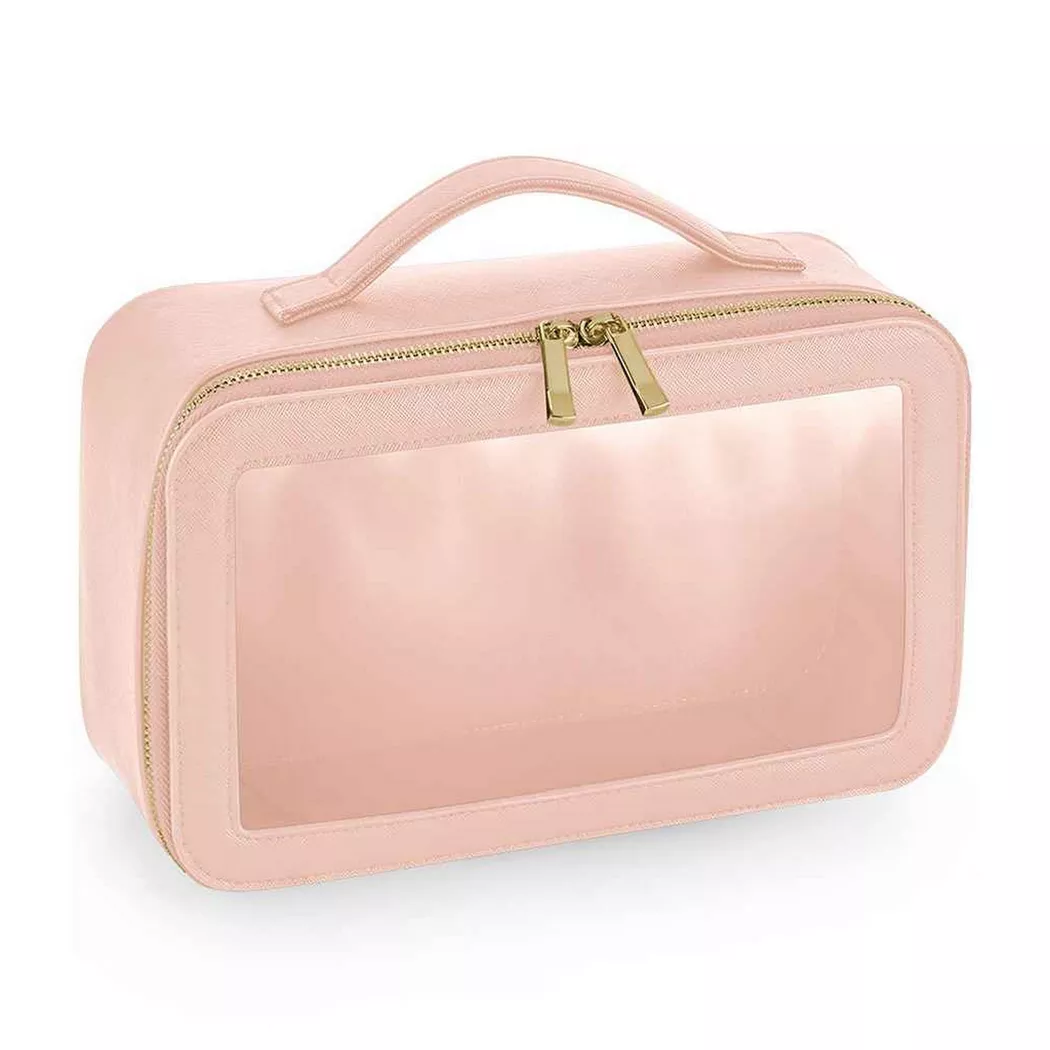 Bagbase Boutique Clear Toiletry Bag in Soft Pink