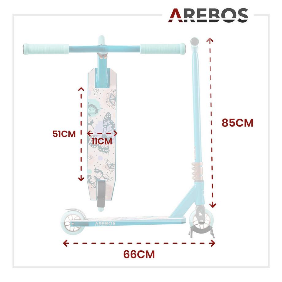 Arebos  Stunt Scooter Tretroller Kickroller Cityroller | bis 100kg | ABEC-9 
