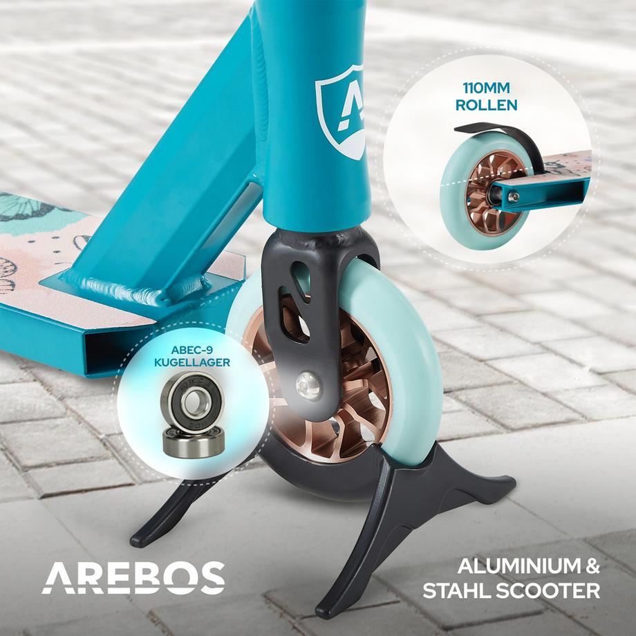 Arebos  Stunt Scooter Tretroller Kickroller Cityroller | bis 100kg | ABEC-9 