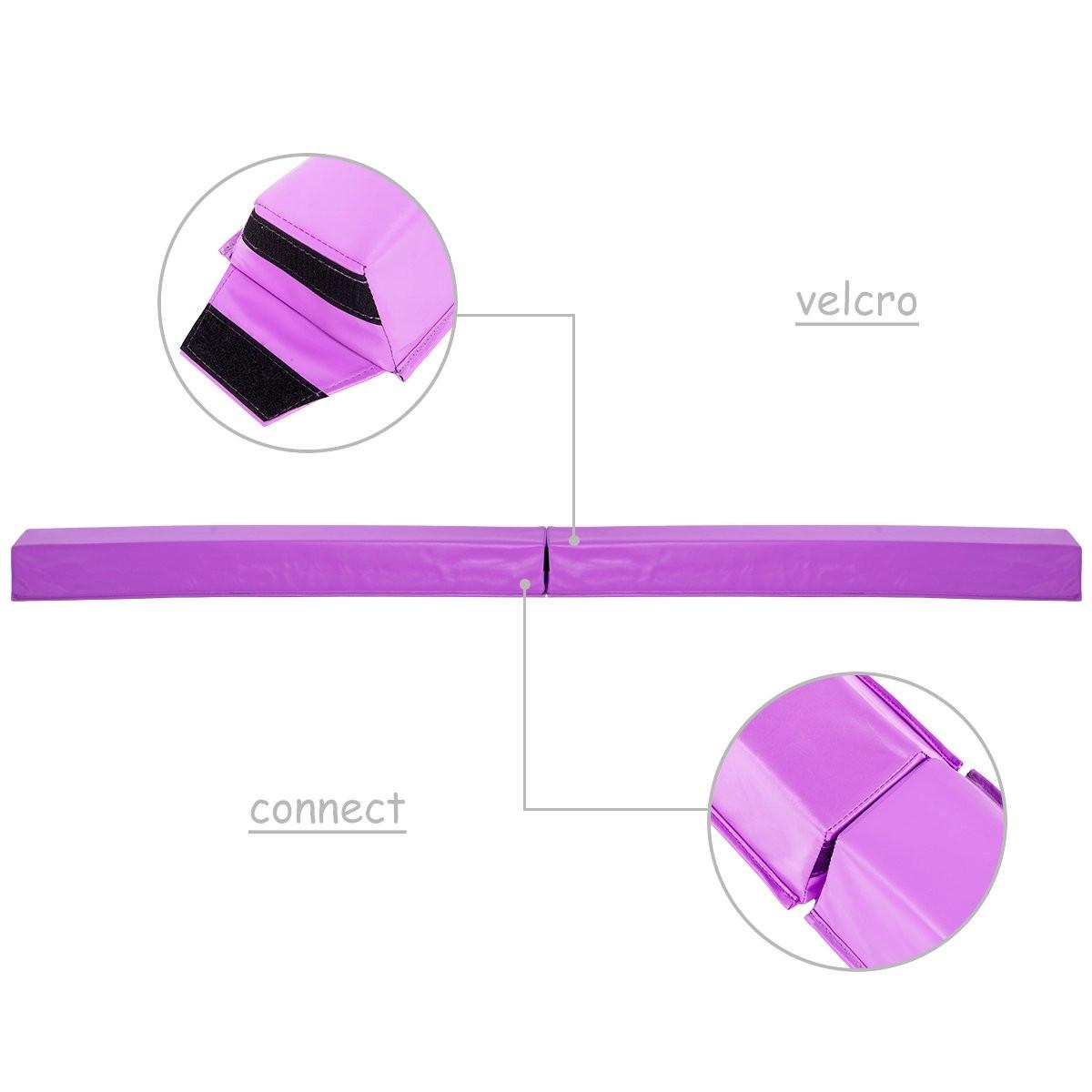 Northix  Trave da ginnastica da 117 cm, da allenamento, da ginnastica, durevole, in PU, viola 