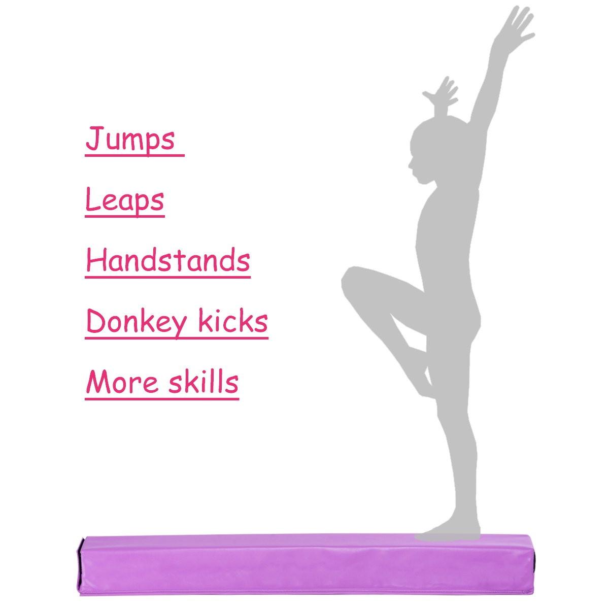 Northix  Trave da ginnastica da 117 cm, da allenamento, da ginnastica, durevole, in PU, viola 