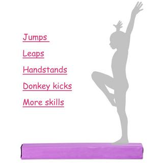 Northix  Trave da ginnastica da 117 cm, da allenamento, da ginnastica, durevole, in PU, viola 