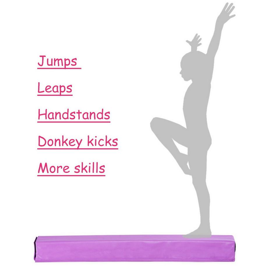 Northix  117CM Gymnastik Schwebebalken Training Turnen Balken Strapazierfähig Fitness PU-Lila 