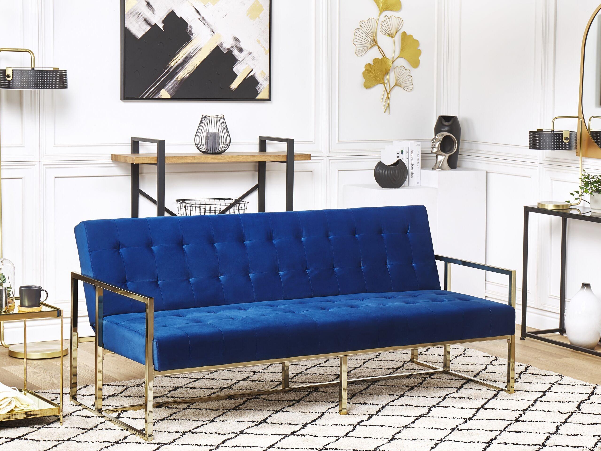 Beliani 3 Sitzer Sofa aus Samtstoff Glamourös MARSTAL  