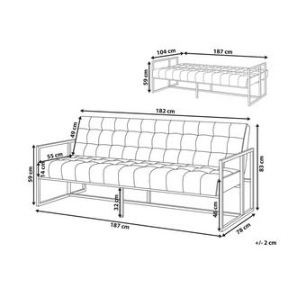 Beliani 3 Sitzer Sofa aus Samtstoff Glamourös MARSTAL  