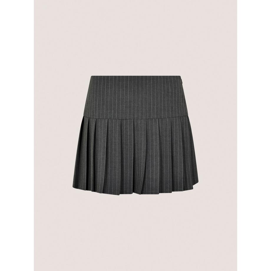 APRICOT Mini-jupe-short plissée à fines rayures  
