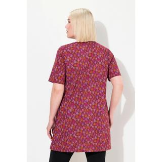 Ulla Popken  Longshirt, Dreiecksmuster, Tunika-Ausschnitt, Halbarm 