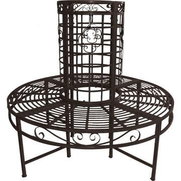 Banc de jardin Larissa acier noir marron 121