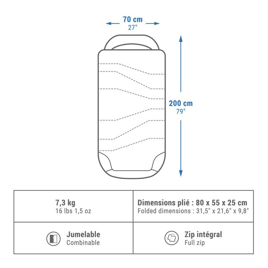 QUECHUA  Schlafsack - PERFECT SLEEP 