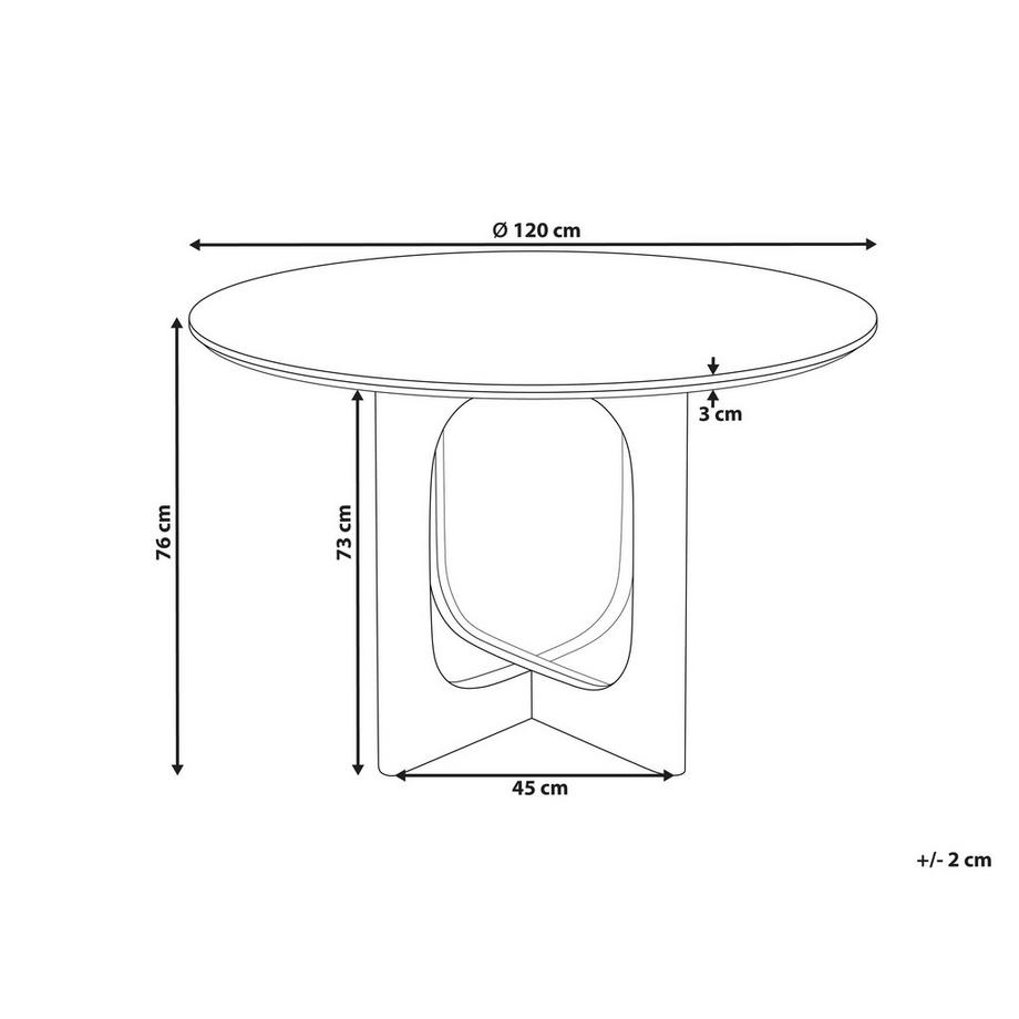 Beliani Tavolo da pranzo en Fibra a media densità (MDF) Mediterraneo KARLO  