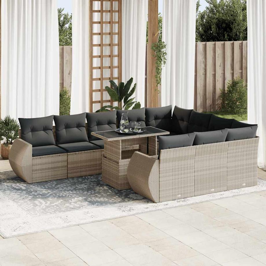 VidaXL set di divani da giardino Polirattan  