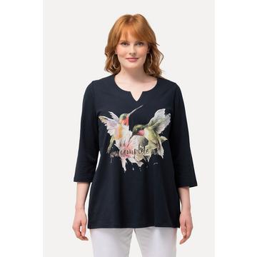 Shirt, Kolibri, A-Linie, Tunika-Ausschnitt, 3/4-Arm