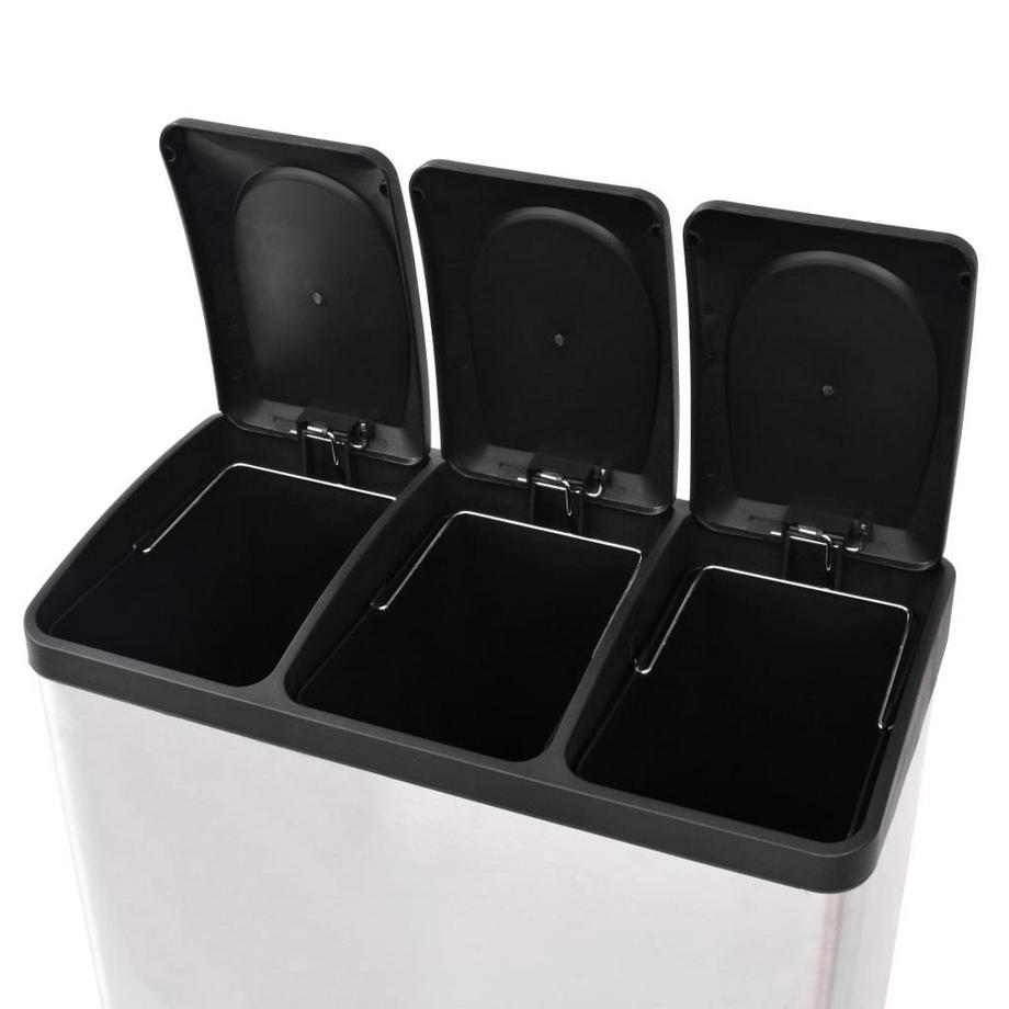 VidaXL Poubelle à ordures acier inoxydable  