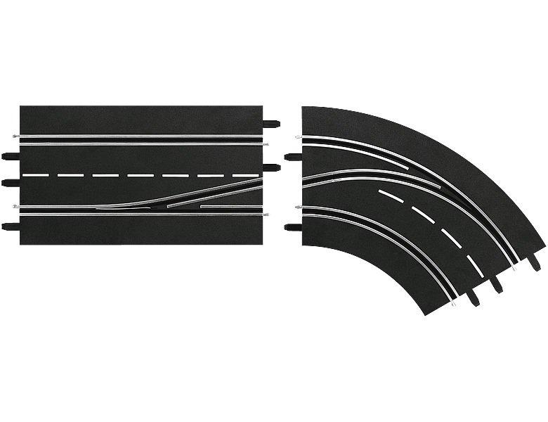 Carrera  Digital 124 Spurwechselkurve Rechts innen (2Teile) 