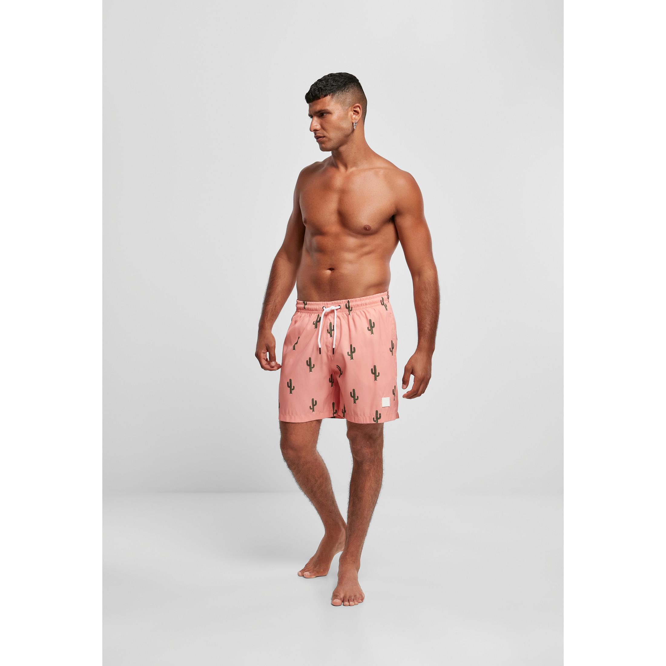 URBAN CLASSICS Badeshorts mit Kaktus-Print  