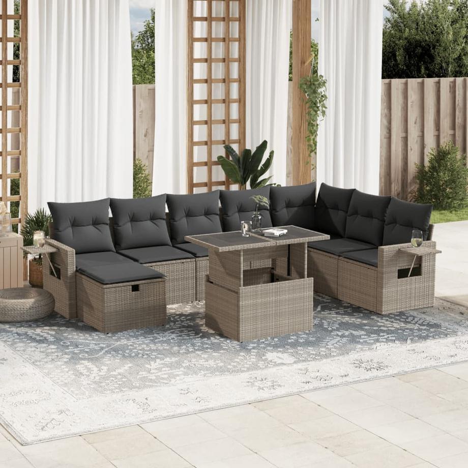 VidaXL Ensemble de canapés de jardin rotin synthétique  