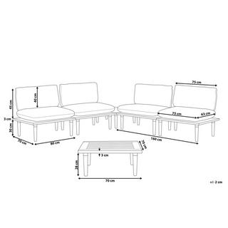 Beliani Ensemble de salon avec table en Bois d'acacia certifié FSC® Moderne FRASCATI  