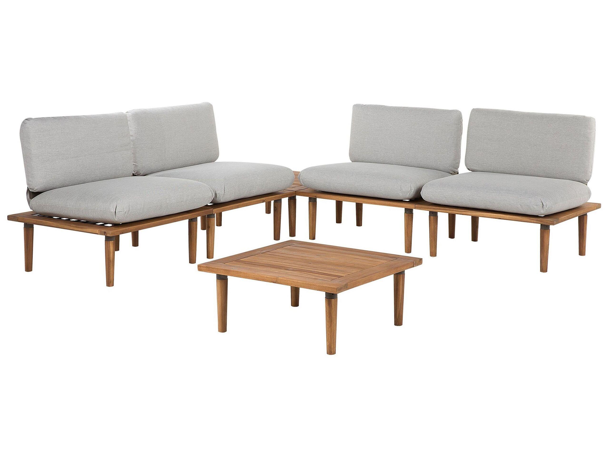 Beliani Lounge Set mit Tisch aus FSC® zertifiziertes Akazienholz Modern FRASCATI  