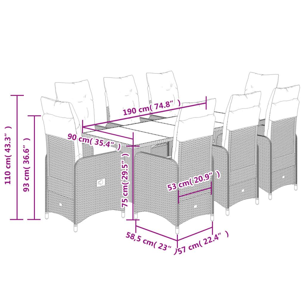 VidaXL Bistro set poly-rattan  