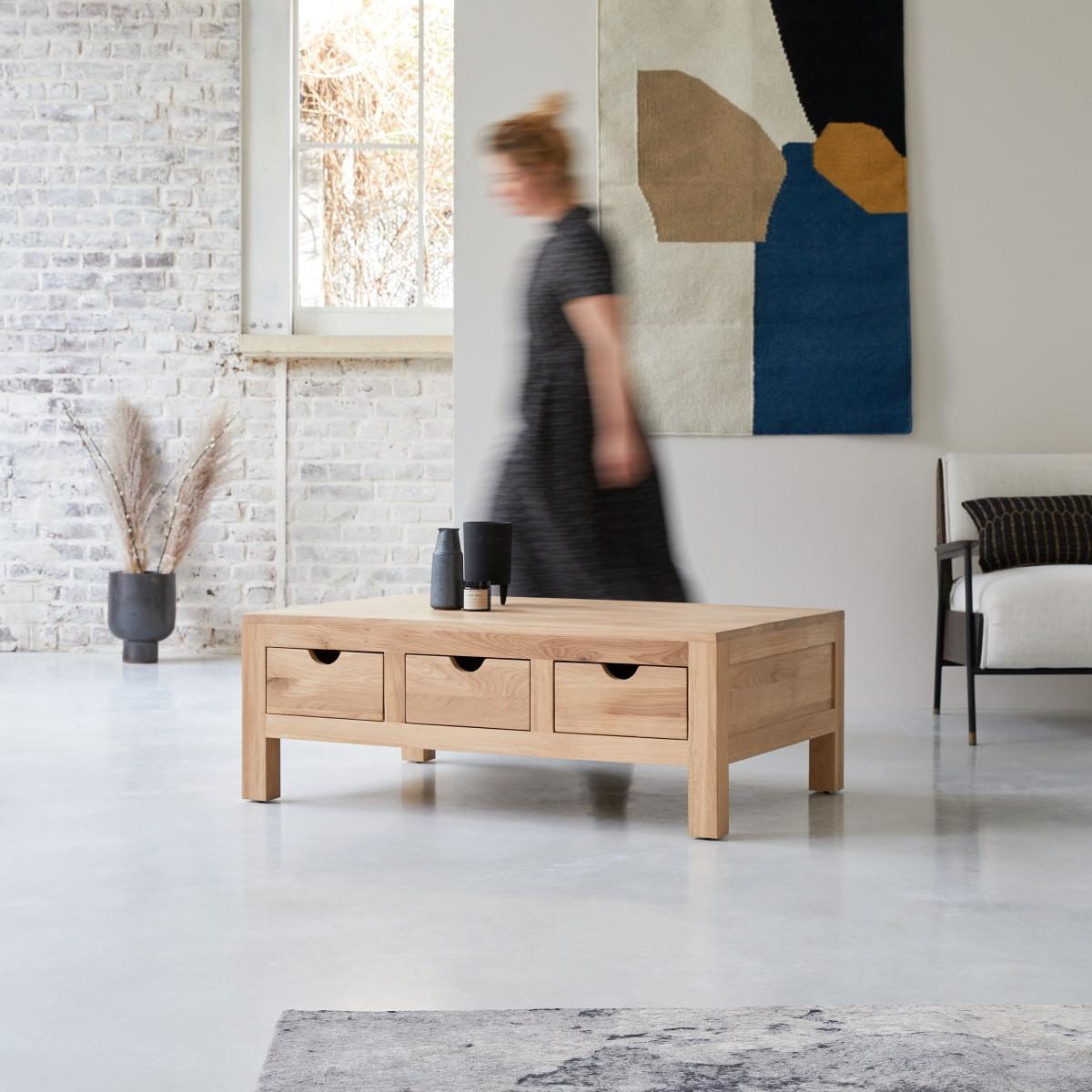 Tikamoon Couchtisch aus massiver Eiche Oliver  