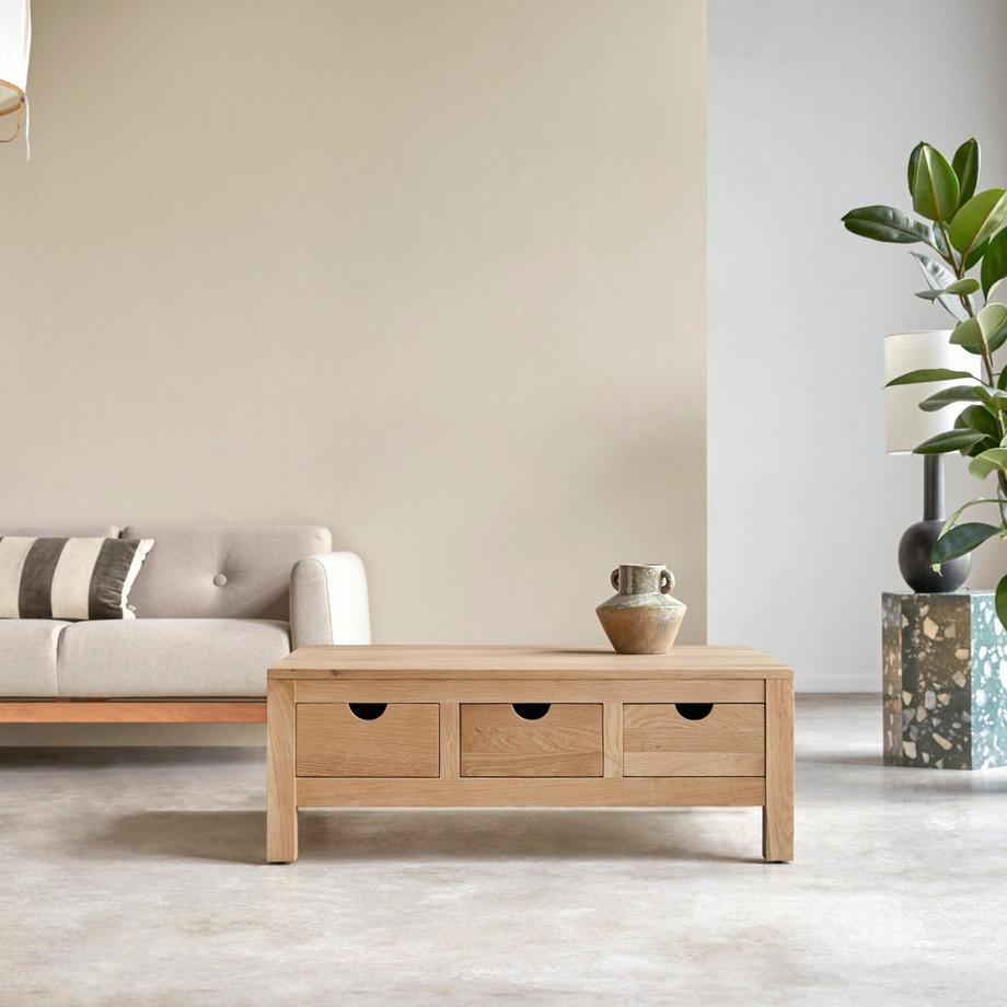Tikamoon Table basse en chêne massif Oliver  