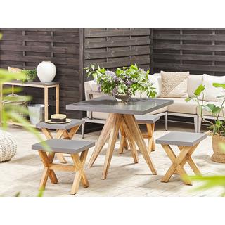 Beliani Gartentisch Set aus Faserzement Industriell OLBIA  