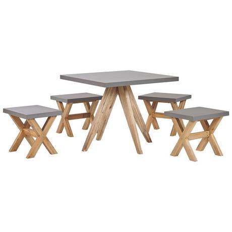 Beliani Gartentisch Set aus Faserzement Industriell OLBIA  