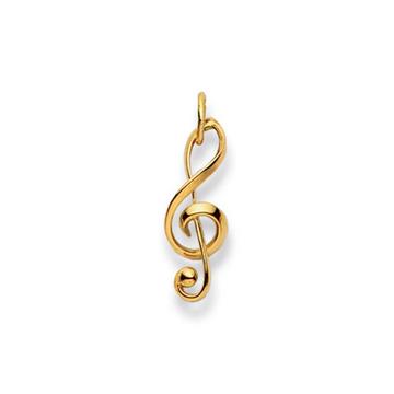 Pendentif clef or jaune 750, 23x7mm