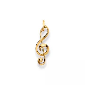 Pendentif clef or jaune 750, 23x7mm