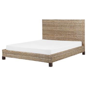 Bett mit Lattenrost aus Rattan Boho SALBRIS