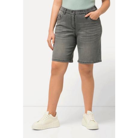 Ulla Popken  Bermuda en jean Mandy, coupe 5 poches et taille confortable 