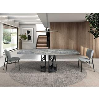 ANGEL CERDA Esstisch ovales Fass porzellanmarmor auser Epoxidstahl  