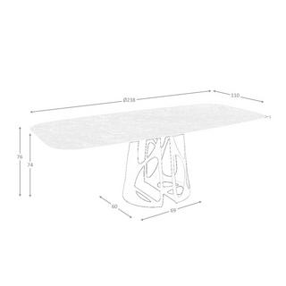 ANGEL CERDA Esstisch ovales Fass porzellanmarmor auser Epoxidstahl  