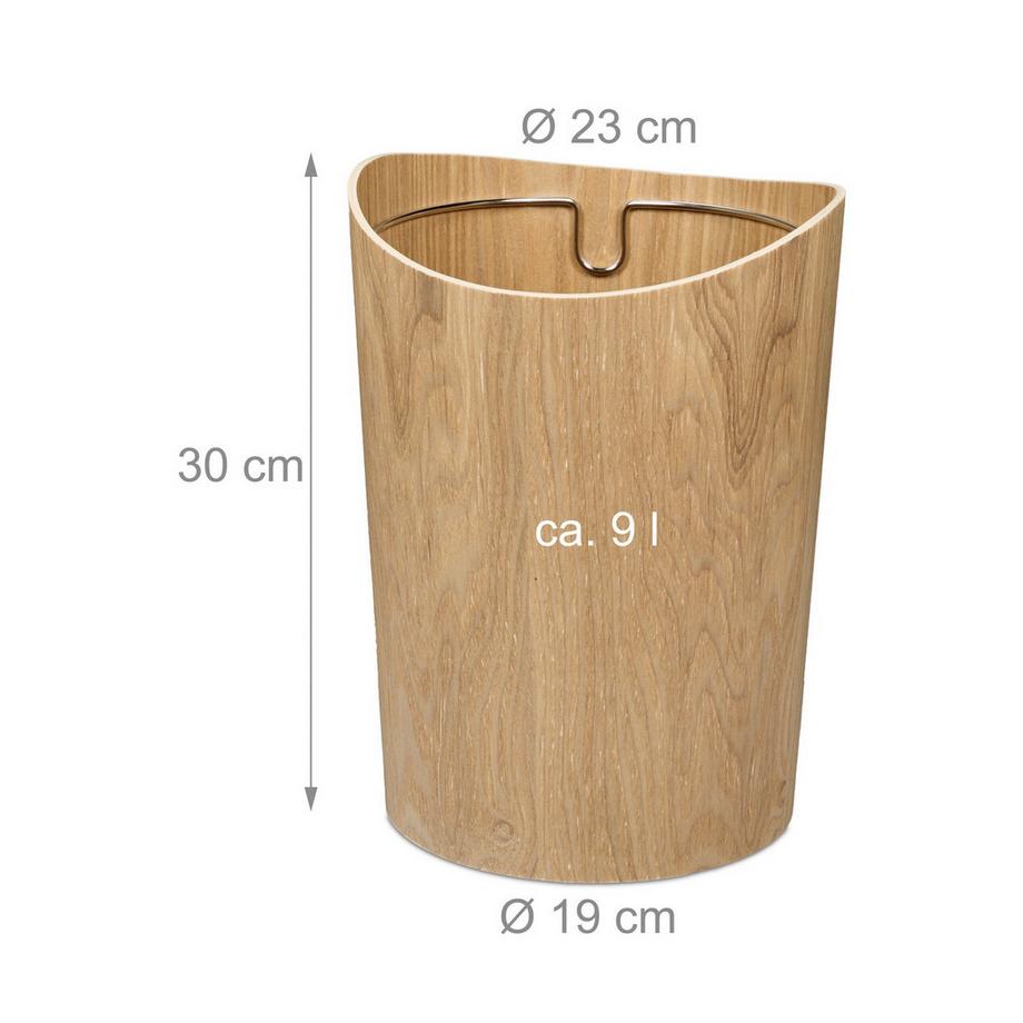 Northix Abfalleimer Holzoptik 9L  