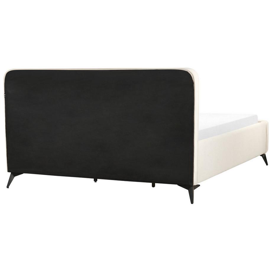 Beliani Lit avec sommier en Velours côtelé Traditionnel VALOGNES  