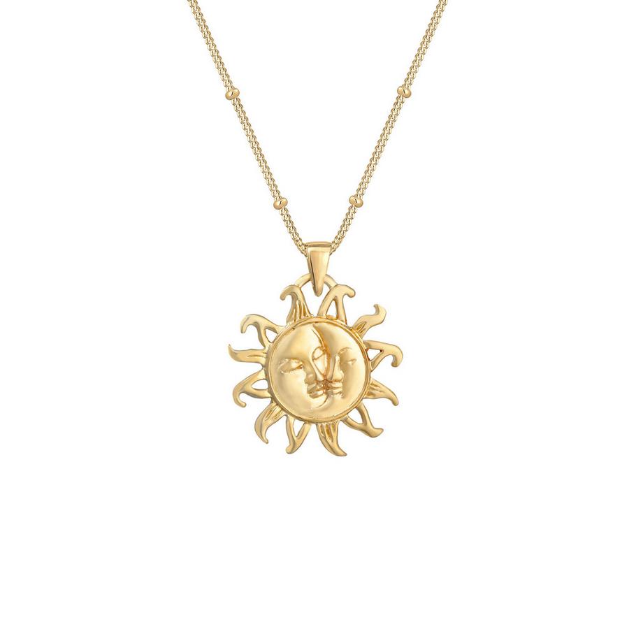 Collier Pendentif Soleil Et Lune