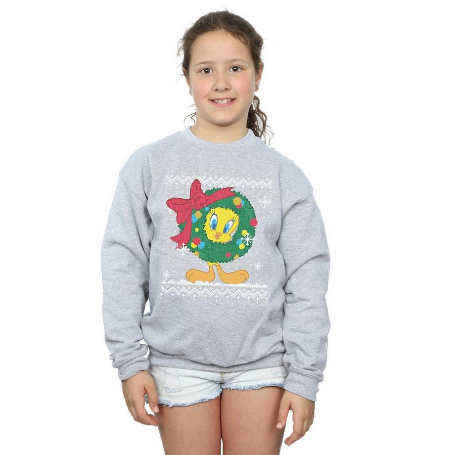 LOONEY TUNES  Tweety Pie Christmas Fair Isle Sweatshirt 