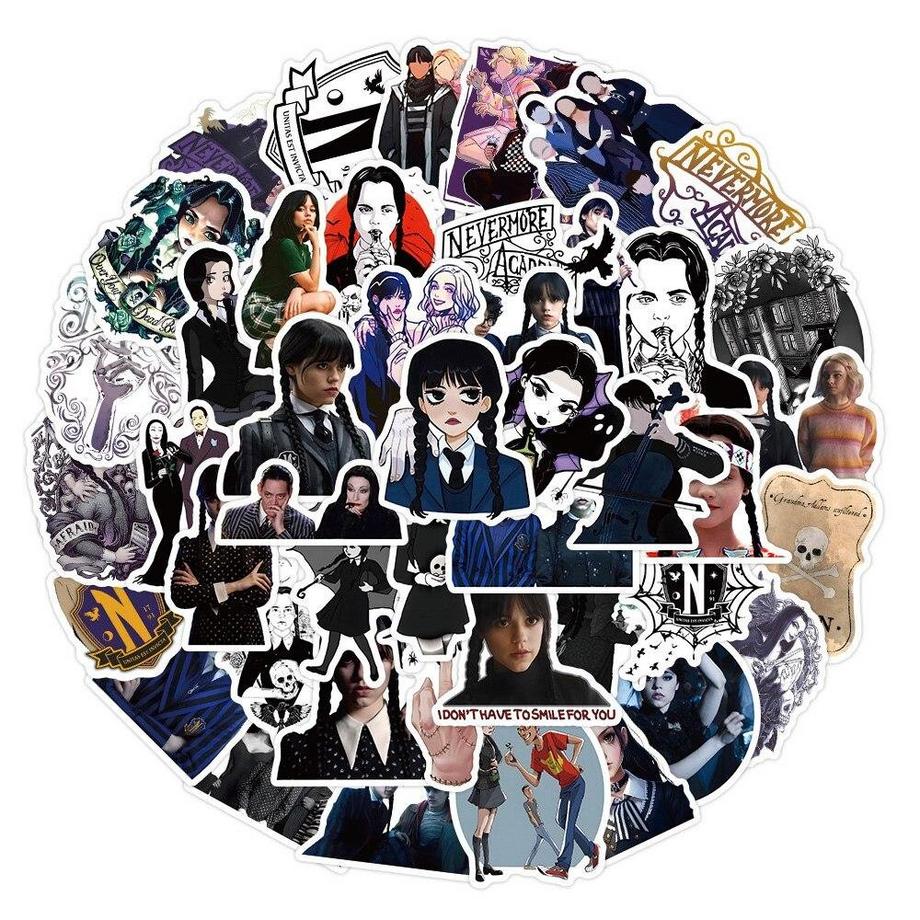 Gameloot Aufkleber - TV-Serie Wednesday - 50 Stk  