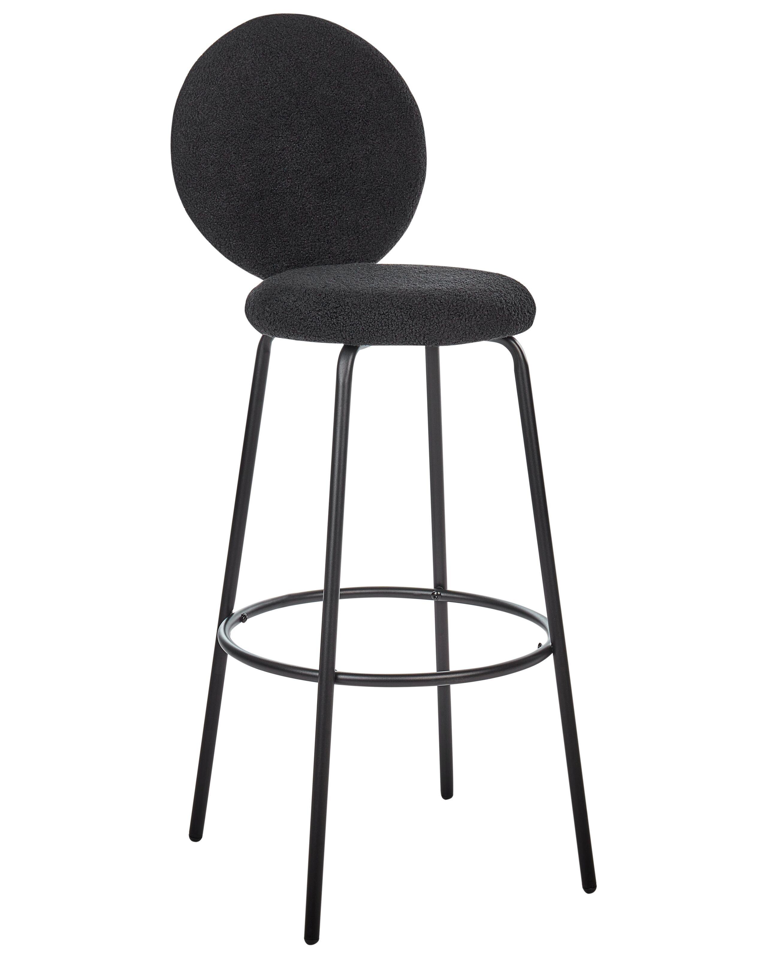 Beliani Lot de 2 chaises de bar en Bouclé Moderne EMERY  